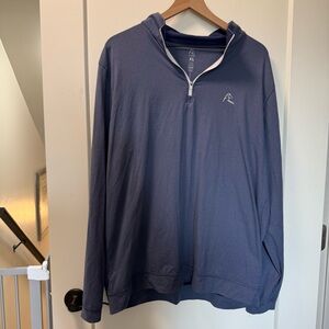 Rhoback Men Quarter Q-Zip Pullover Sweatshirt Golf Prep Athleisure Navy Blue XL